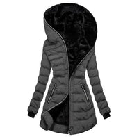Wanterink | Damen-Winterjacke mit Kapuze und Steppdesign – Gris