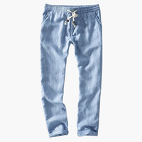 Herren Sommerhose mit elastischem Bund und Kordelzug – Hellblau