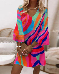 Morisa - Kleid mit Glockenärmeln – Fuchsie