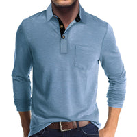 Marty - Komfortables Herren-Poloshirt mit langen Ärmeln – Hellblau