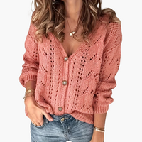 Astrid | Strickjacke mit Knöpfen – Rose