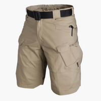 Outdoor-Shorts für Herren mit Multifunktionstaschen und Gürtel – Khaki