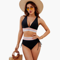 Zweiteiliges Bikini-Set - Damen Bademode für den Sommer – Schwarz
