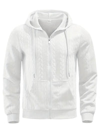 Philipp – Lässiger Kapuzenpullover Mit Reißverschluss Und Langen Ärmeln – Weiß