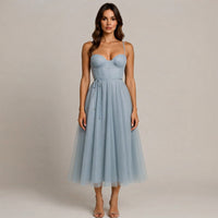 Cynthia - Elegantes und Schickes Midikleid – Blau
