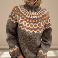 Oona - Warmer Rollkragenpulli – Braun