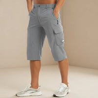 Cedrik - Dehnbare Cargo-Shorts – Grau