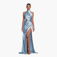 Glamouröses Satin Abendkleid - perfekt für Damen Gala Events – Blau