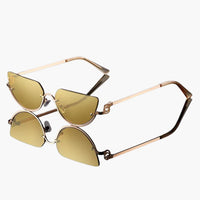 Damen Sonnenbrille mit halbrandlosen ovalen Gläsern – Goldgelb