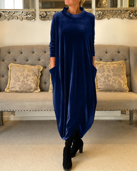 Zalinia - Kleid mit stilvollem Rundhalsausschnitt – Blau