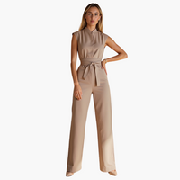 Lara | Ärmelloser Overall – Khaki