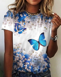 Cordulara | Damen Oberteil – Blauer Schmetterling
