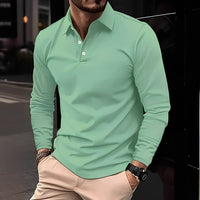 Deacon - Bequemes Langarm-Poloshirt für Herren – Grün