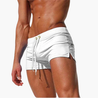 Kurze Badehose für Herren – Enganliegend mit Kordelzug – Weiß