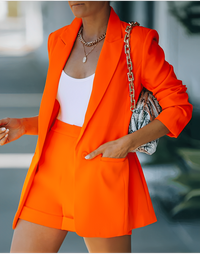 Adeline Blazer und Shorts Set – Orange