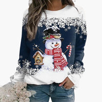 Juliana | Schneemann Weihnachtspulli – Dunkelblau