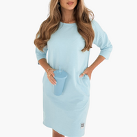 Else | Kleid mit 3/4-Ärmeln und Taschen – Blau