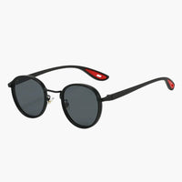 Damen Sonnenbrille mit rundem Metallrahmen und UV400 Schutz – Schwarz