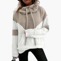 Pauline | Farbblock Hoodie – Khaki