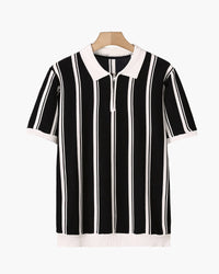 George | Kontrastkragen Weiter Kragen Poloshirt – Schwarz