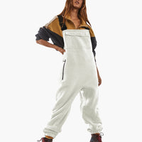 Alina | Verstellbarer Fleece-Overall aus Cordstoff – Weiß