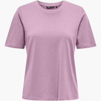 Damen T-Shirt mit Rundhalsausschnitt und kurzen Ärmeln – Lila