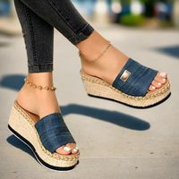 Riecker Sandalen | bequeme Sommer-Sandaletten für Frauen mit Absatz – Blau