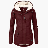 Gefütterte Winterjacke mit Kapuze für Herren – Rot