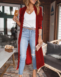 Stylische Cardigan für Damen | Lang – Rot