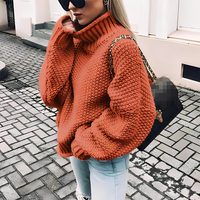 Brooke - Bequemer Rollkragenpullover – Orange
