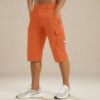 Cedrik - Dehnbare Cargo-Shorts – Orange