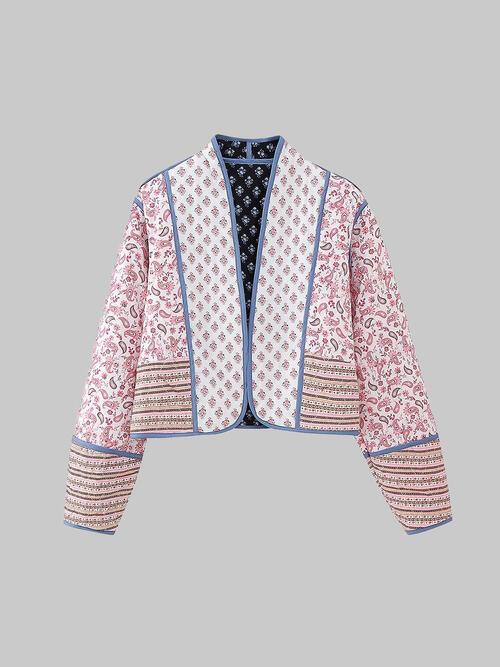 Queeni | Wende-Kurzjacke aus Baumwolle mit Blumenmuster für Damen