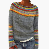 Miriam | Retro-Pullover – Grau / Bunt