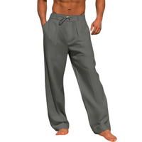Herren Freizeit-Hose mit Kordelzugbund und Seitentaschen – Grau