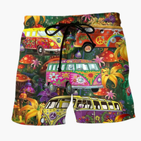 Simon | Bedruckte Badeshorts – Rot