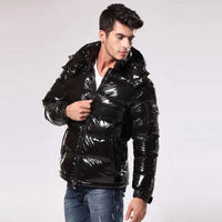 Ushir | Warme Herren-Pufferjacke für den Winter – Schwarz Matt
