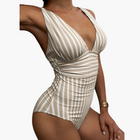 Badeanzug Einteiler - Damen Bademode mit Bauchkontrolle – Beige