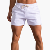 Herren Shorts mit Gummibund und Kordelzug für den Sommer – Weiß