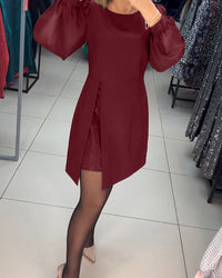 Faye - Elegantes Stil Damenkleid – Rot