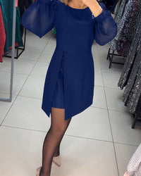 Faye - Elegantes Stil Damenkleid – Blau