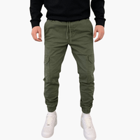 Cargohosen für Herren - Stylische Sommer-Baumwollhose mit Tasche – Grün