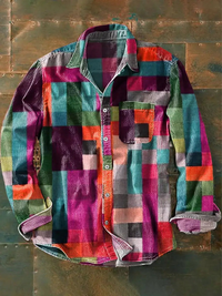 Germaine – Unisex Langarm Hemd in Schlichter Regenbogenfarbe – Rosa Rot