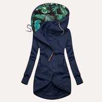 Damen Fleece Jacke mit Kapuze | Elegante – Blau