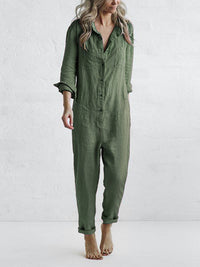 Majia | Damen Lässiger Jumpsuit | Langarm – Grün