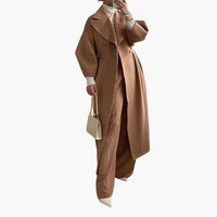 Langer Trenchcoat mit Revers für Damen – Camel