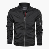 Herren jacke mit Frontreißverschluss und Ärmeltasche – Schwarz