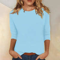 Katherina - Bequemes Rundhals-Shirt – Blau