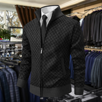 Maximilian | Premium-Strickjacke mit Reißverschluss – Schwarz