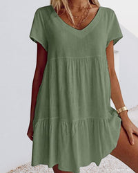 Carmi | Lässiges Kurzarmkleid für Damen – Grün