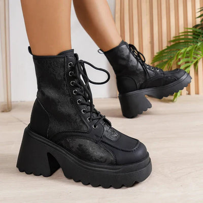 Thalassah | Hochwertige Keilstiefeletten mit Schnürung für Damen